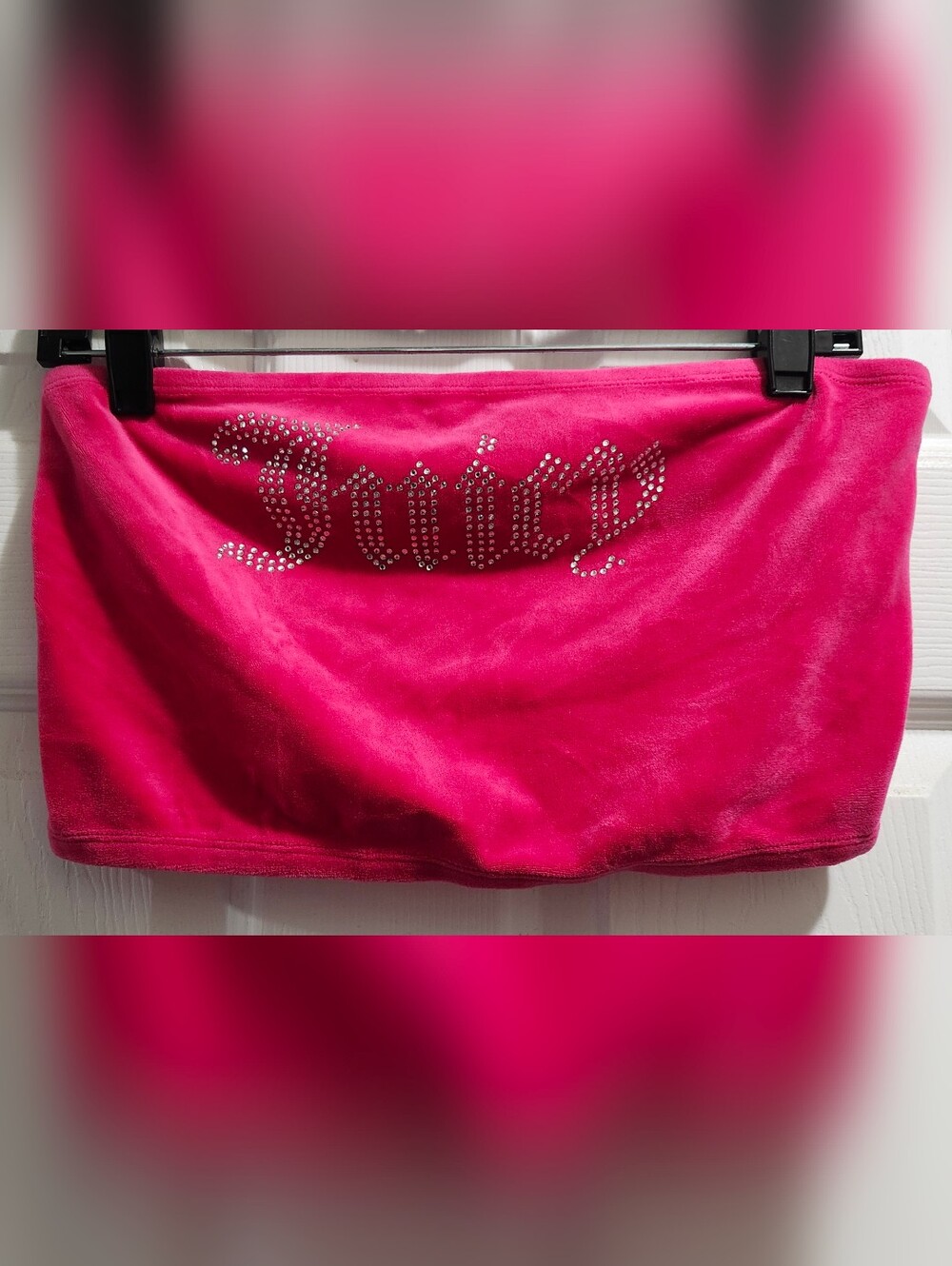 Juicy Couture Hot Pink Velour Tube Top Women's Size Medium